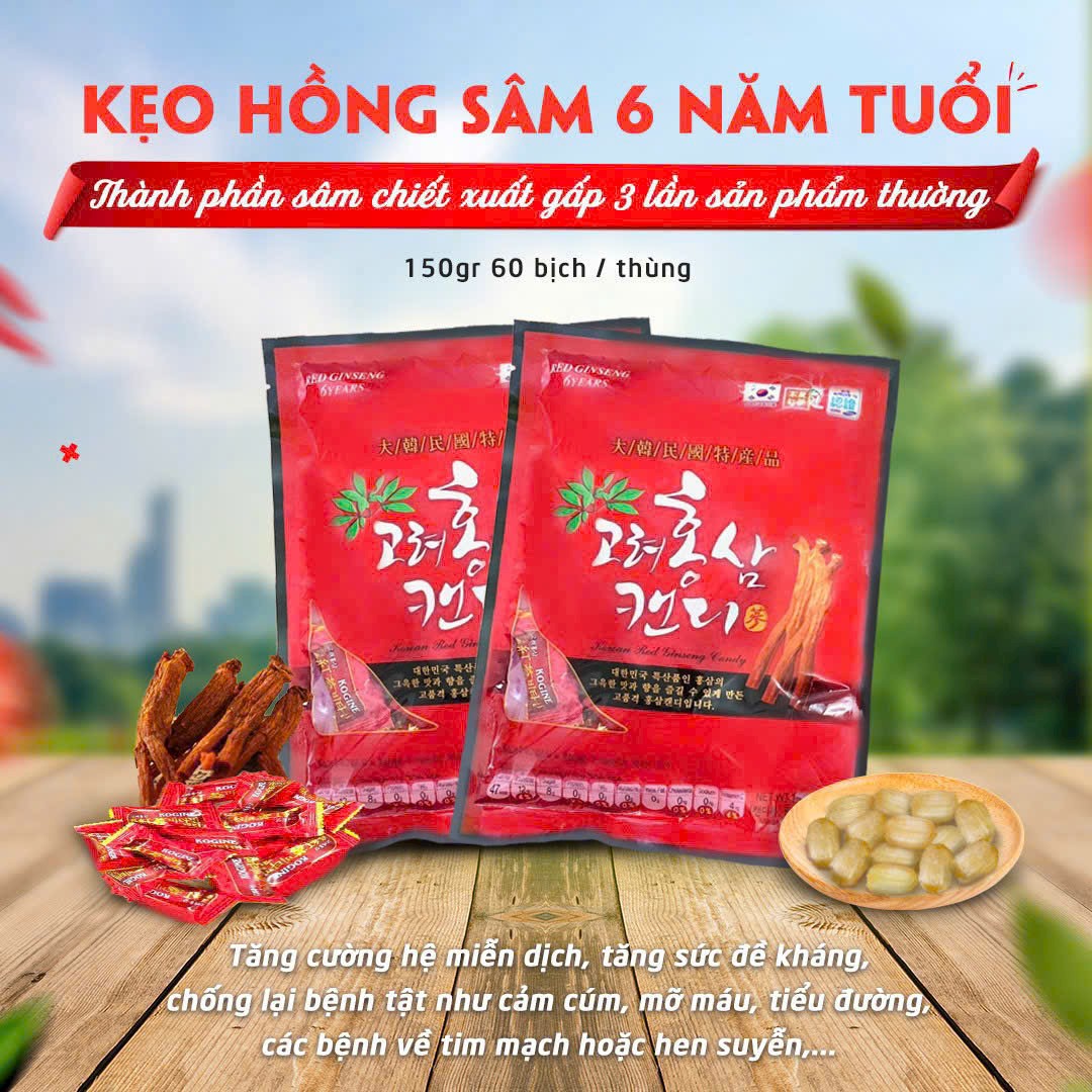 Kẹo Hồng Sâm Korean Red Ginseng Candy Kogine Hàn Quốc